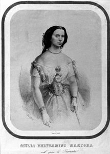 Porträt von Giulia Beltramini Marcora in „La traviata“ von Giuseppe Verdi. Lithografie aus dem späten 19. Jahrhundert von Unknown artist