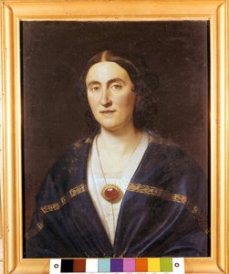 Porträt von Giuseppina Strepponi (1815-1897), Sopranistin und Ehefrau von Giuseppe Verdi. Anonymes Gemälde. Um 1850. Sant