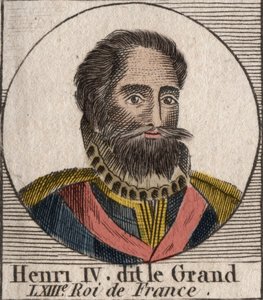 Porträt von Heinrich IV. (1553-1610), König von Frankreich - Gravur aus „Anleitung zur Geschichte Frankreichs“ von Charles Constant Le Tellier 1821
