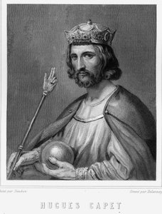 Porträt von Hugues I. Capet (ca. 941 - 996), Herzog von Frankreich und dann König von Frankreich - in „Histoire des Français“ von Lavallée, Gravur, sd