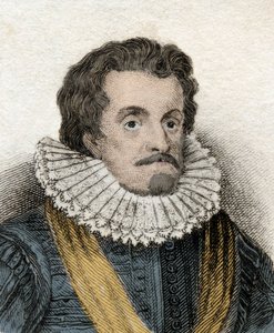 Porträt von James I. (James 1st Stuart) (1566-1625), König von England und Irland (oder James VI., König von Schottland). Gravur des 19. Jahrhunderts