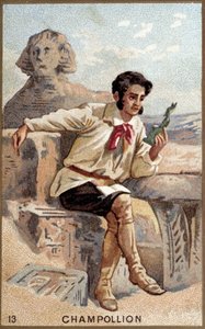 Porträt von Jean-François Champollion, genannt der Jüngere (1790 - 1832), französischer Ägyptologe. Chromolithographie des 19. Jahrhunderts. von Unknown artist