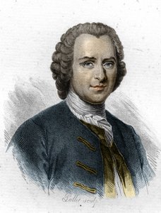 Porträt von Jean Jacques Rousseau, Kupferstich des 19. Jahrhunderts