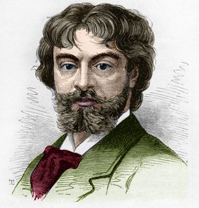 Porträt von Jean Sully Mounet, genannt Mounet-Sully (Mounet Sully) (1841-1916), französischer Schauspieler, Mitglied der Comédie-Française. Gravur in „Le Monde Illustré“ Nr. 1168 vom 16. August 1879