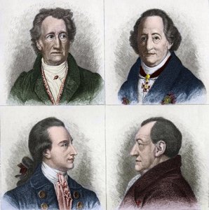Porträt von Johann Wolfgang Goethe (1749 - 1832), deutscher Schriftsteller, in verschiedenen Lebensaltern