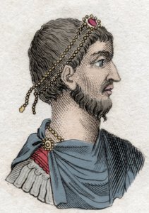 Porträt von Julian dem Abtrünnigen (Flavius Claudius Julianus) (331-363), römischer Kaiser. Gravur des 19. Jahrhunderts