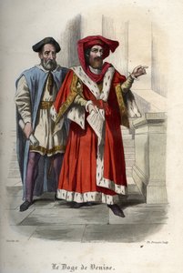 Porträt von Leonardo Loredan (Loredano) (1436-1521), Doge der Republik Venedig. Gravur von 1842 in „Histoire des papes“ von Maurice Lachatre. Private Sammlung. von Unknown artist