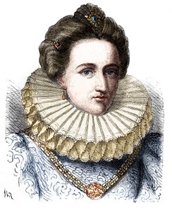 Porträt von Leonora Dori (oder Dosi) genannt Galigai, Marschallin von Ancre (1568-1617). Sie trägt einen Spitzenkragen - in „Histoire de France populaire“ von Henri Martin von Unknown artist