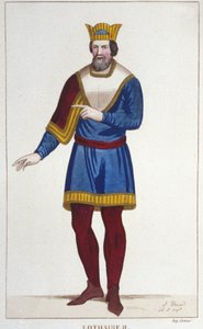 Porträt von Lothar II. (825-869) König von Lotharingien, Gravur von 1830