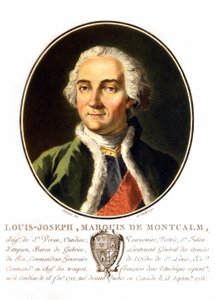 Porträt von Louis-Joseph, Marquis von Montcalm de Saint-Véran (1712-1759). Ein französischer General, der bei dem Versuch starb, Quebec gegen die Engländer zu verteidigen. Gravur des 19. Jahrhunderts. von Unknown artist