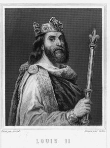 Porträt von Ludwig II. der Stammler oder der Faule (846-879), König von Frankreich - in „Histoire des Français“ von Lavallée, Gravur, undatiert. von Unknown artist