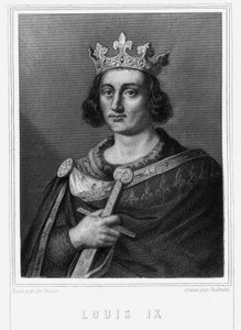 Porträt von Ludwig IX. oder Saint Louis (1214-1270), König von Frankreich - in „Geschichte der Franzosen“ von Lavallée, Gravur, undatiert