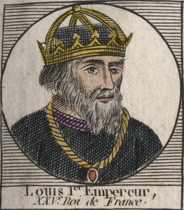 Porträt von Ludwig I. der Fromme (778-840) König von Frankreich, Heiliger Römischer Kaiser - Gravur aus „Instruction sur l