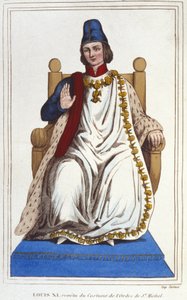 Porträt von Ludwig XI. im Kostüm des Ordens von Saint Michel (1423 - 1483) (Gravur 1830) von Unknown artist