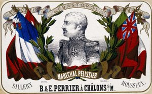 Porträt von Marschall Pelissier auf einem Champagneretikett 