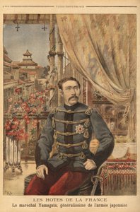 Porträt von Marschall Yamagata Aritomo (1838-1922), einem japanischen Soldaten und Politiker, er kommandierte Japans erste Armee während des Krieges gegen China im Jahr 1894. Gravur in „Le petit journal“ 10/05/1896. Selva Sammlung.