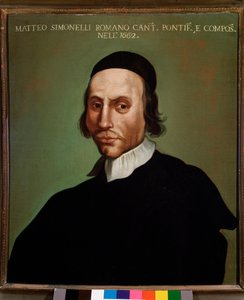 Porträt von Matteo Simonelli (1618-1696) italienischer Komponist. Anonymes Gemälde. 1662. Bologna, Civico Museo von Unknown artist