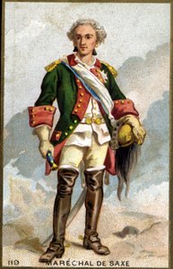Porträt von Maurice, Graf von Sachsen, bekannt als Marschall von Sachsen (1696 - 1750), Marschall von Frankreich. Chromolithographie des 19. Jahrhunderts.
