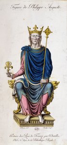 Porträt von Philipp August auf seinem Thron - aus einem Dokument des 13. Jahrhunderts von Unknown artist