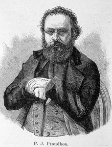 Porträt von Pierre Joseph Proudhon (1809 - 1865), französischer Sozialist von Unknown artist
