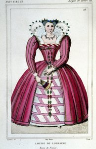 Porträt von Königin Louise von Lothringen (1553-1601), Ehefrau von Heinrich III. Gravur von 1830 von Unknown artist