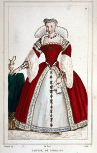 Porträt von Königin Louise von Lothringen (1553 - 1601), Ehefrau von Heinrich III. Gravur von 1830. von Unknown artist