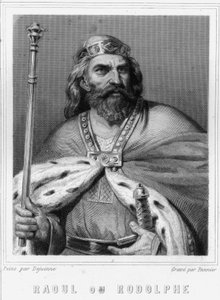 Porträt von Raoul oder Rudolf von Burgund (? - 936), Herzog von Burgund und König von Frankreich - in „Histoire des Français“ von Lavallée, Gravur, undatiert. von Unknown artist