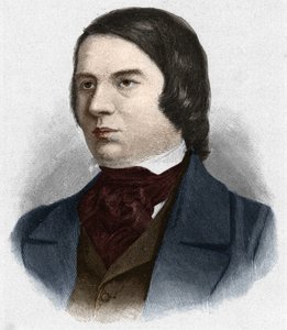 Porträt von Robert Schumann (1810-1856), deutscher Komponist. Basierend auf einer Zeichnung von Mengel.