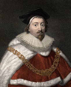 Porträt von Sir Edward Coke (1552-1634), englischer Jurist - Farbgravur des 19. Jahrhunderts