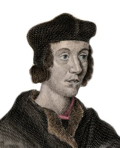 Porträt von Sir John Fortescue de Salden (circa 1531-1607), englischer Politiker, Schatzkanzler. Gravur des 19. Jahrhunderts.