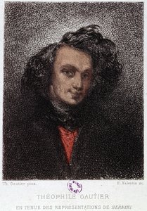 Porträt von Théophile Gautier in Hernani von Victor Hugo. 19. Jahrhundert. von Unknown artist