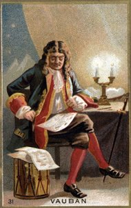 Porträt von Vauban (1633-1707). (Sébastien Le Prestre de Vauban) Marschall von Frankreich und Militäringenieur. Chromolithographie des 19. Jahrhunderts
