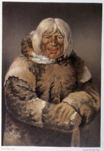 Porträt eines Eskimos - in "Wanderungen eines Künstlers unter den Indianern Nordamerikas" von Paul Kane, Longmans & Roberts, London