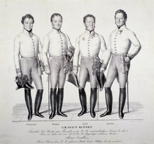 Porträt der Prinzen der Familie Kinsky aus Böhmen: Christian, Franz, Carl und Anton von Unknown artist