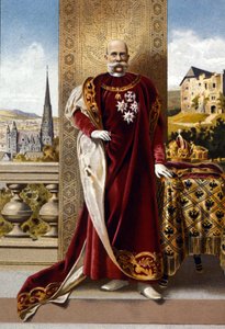 Porträt des Kaisers von Österreich Franz Joseph I. (1830 - 1916). Chromolithographie des späten 19. Jahrhunderts. von Unknown artist