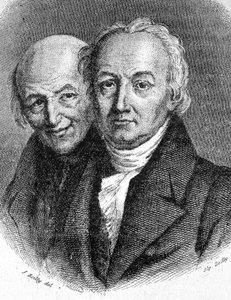 Porträt der Brüder Hauy: Abbe René Just Hauy (1743 - 1822), französischer Mineraloge, und Valentin Hauy (1745 - 1822), französischer Pädagoge - in „Les Contemporains“, n.d. Ende 19. Jahrhundert