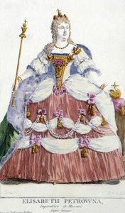 Porträt der Moskauer Kaiserin Elisabeth Petrowna (Tochter von Peter dem Großen 1709-1761). Illustration des 19. Jahrhunderts von Unknown artist
