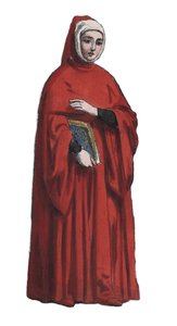 Porträt des Dichters Francesco Petrarca (1304-1374) - Gravur aus „Usi e Costumi di Tutti i Popoli dell