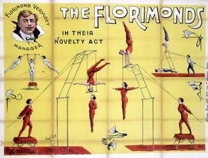 Plakat für die Show der Florimonds, Trapezkünstler