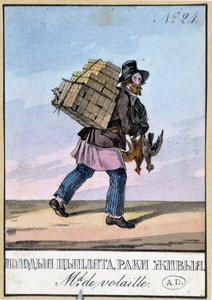 Geflügelhändler - Gravur des 19. Jahrhunderts von Unknown artist