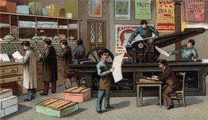 Druck in Frankreich im 19. Jahrhundert. Chromolithografie aus dem späten 19. Jahrhundert von Unknown artist