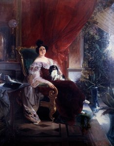 Privatsphäre, die Dame mit dem Hund von Unknown artist