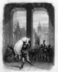 Quasimodo rettet Esmeralda. Illustration von 1844 Notre Dame de Paris von Victor Hugo