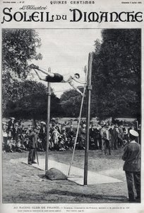 Racing Club von Frankreich. Sheldon, französischer Meister, springt 2,95 m im Stabhochsprung. Gravur in „Le sun-du-dimanche“, 2. Juli