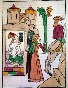 Raimondin beobachtet seine Frau Melusine im Bad von Unknown artist