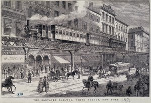 Hochbahn auf der 3rd Avenue, New York von Unknown artist