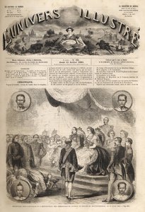 Empfang der siamesischen Botschafter durch Kaiser Napoleon III. und die Kaiserin Eugenie im Schloss Fontainebleau, 27. Juni 1861 - „Empfang der Botschafter von Siam durch Napoleon III. und die Kaiserin Eugenie“: Im großen Ballsaal Henri II. des Schlosses F