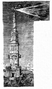 Rekonstruktion des Leuchtturms von Alexandria nach Ebers Ägypten