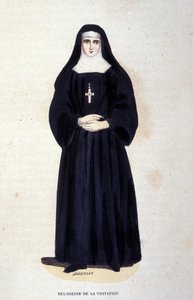 Religiöse der Visitation, ein Orden gegründet von Saint François de Sales und Saint Jeanne de Chantal im Jahr 1610. Gravur des 19. Jahrhunderts