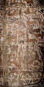 Darstellung von Alexander dem Großen (356-323 v. Chr.), König von Makedonien und Eroberer von Persien, umgeben von indischer Fauna während der Eroberung Indiens